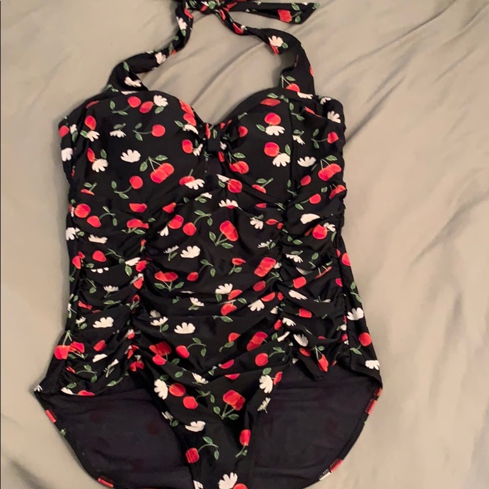 Retro style halter topped swimsuit